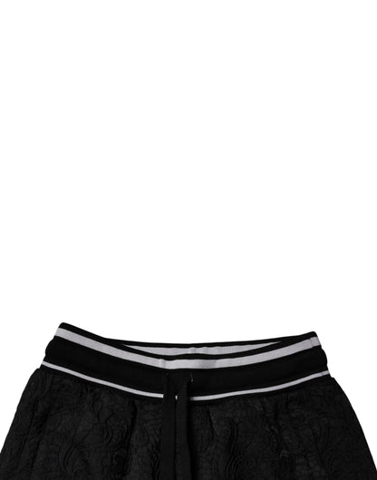 Dolce &amp; Gabbana Schwarze Jogginghose mit mittlerer Taille für Herren