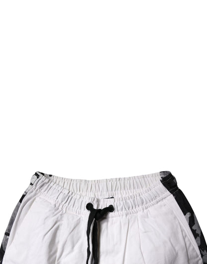 Dolce &amp; Gabbana – Weiße Cargo-Jogginghose aus Baumwolle