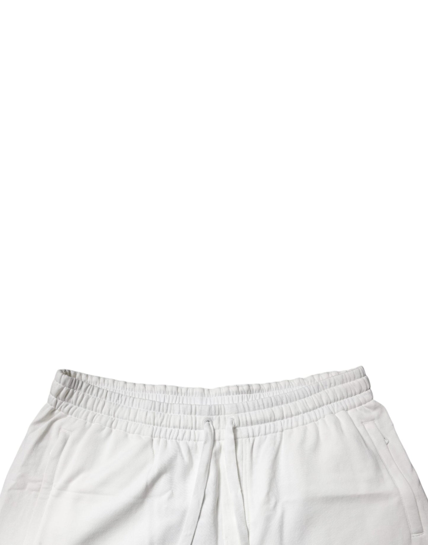 Dolce &amp; Gabbana Weiße Baumwoll-Sweatshorts Herren Bermudashorts
