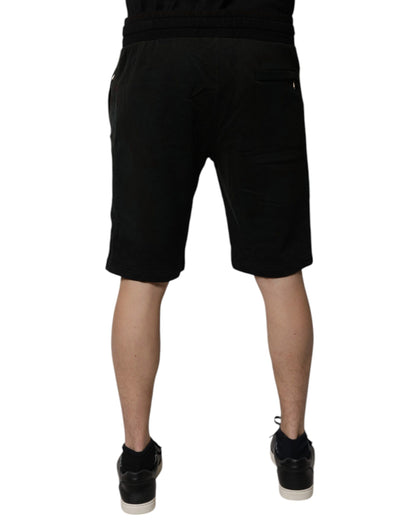 Dolce &amp; Gabbana Schwarze Baumwoll-Sweatshorts Herren-Bermudashorts