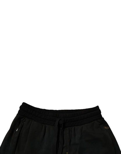 Dolce &amp; Gabbana Schwarze Baumwoll-Sweatshorts Herren-Bermudashorts