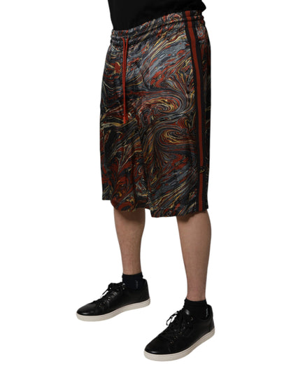 Dolce &amp; Gabbana – Bermudashorts mit mehrfarbigem Marmor-Print