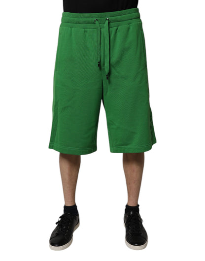 Dolce &amp; Gabbana Grüne Herren-Sweatshorts aus Baumwolle, Bermudashorts