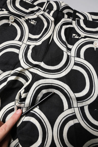 Dolce &amp; Gabbana – Bermudashorts aus Leinen in Schwarz und Weiß