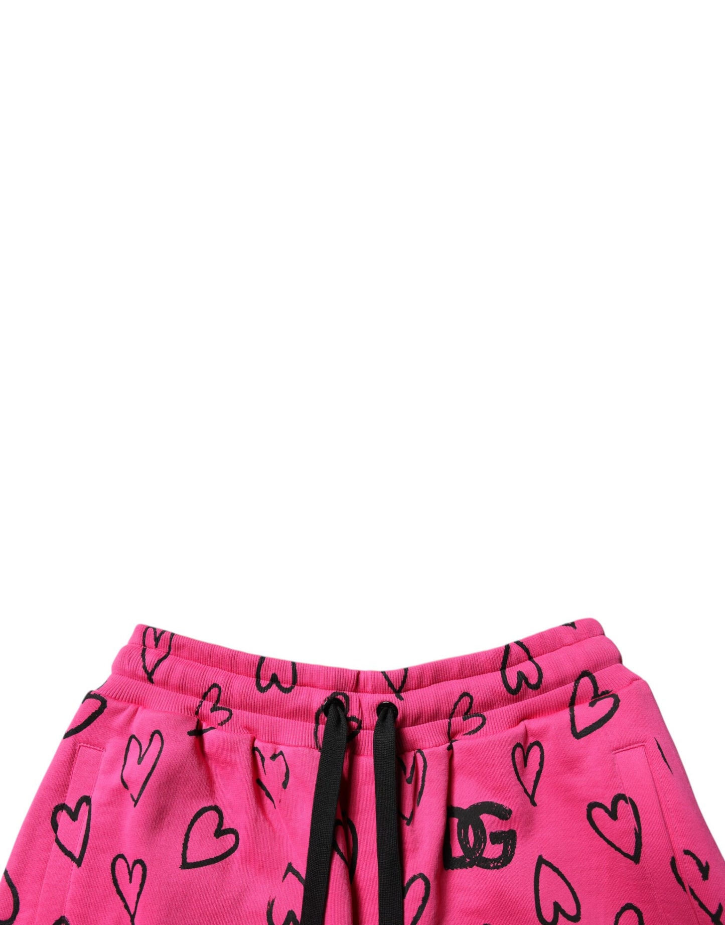 Dolce &amp; Gabbana – Rosa Bermudashorts aus Baumwolle mit Herz-Print