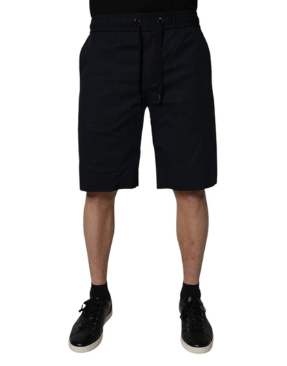 Dolce &amp; Gabbana Schwarze Baumwoll-Sweatshorts Herren-Bermudashorts