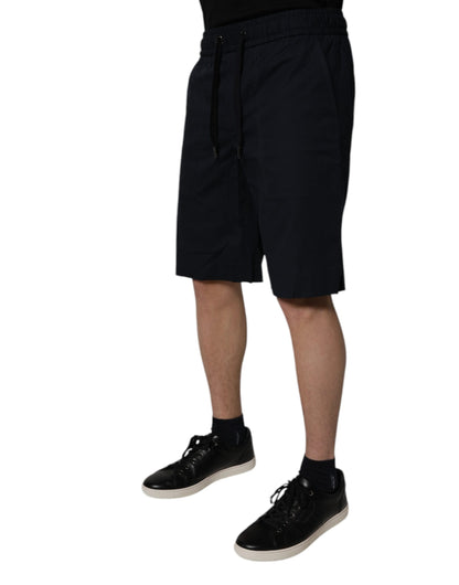 Dolce &amp; Gabbana Schwarze Baumwoll-Sweatshorts Herren-Bermudashorts