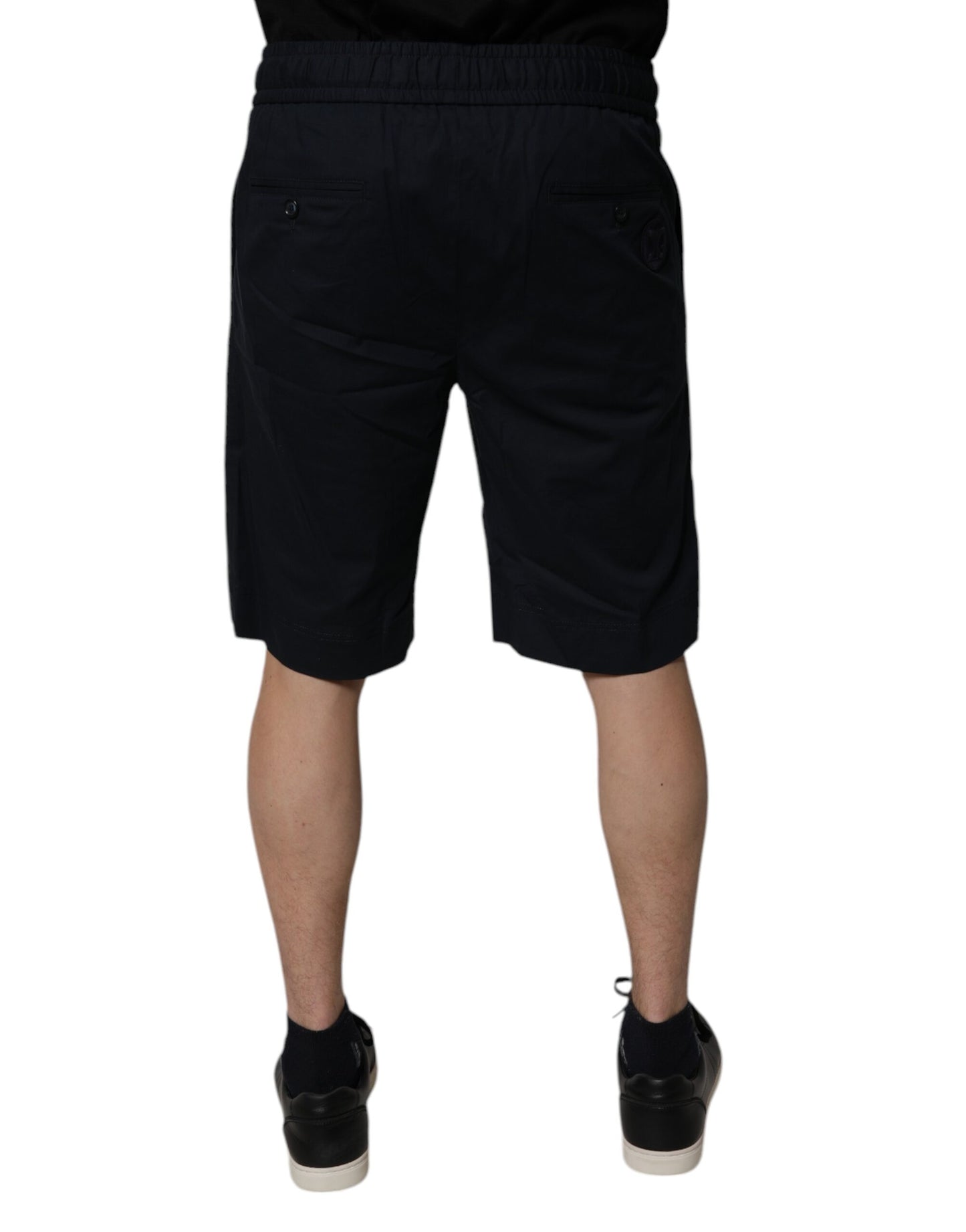 Dolce &amp; Gabbana Schwarze Baumwoll-Sweatshorts Herren-Bermudashorts