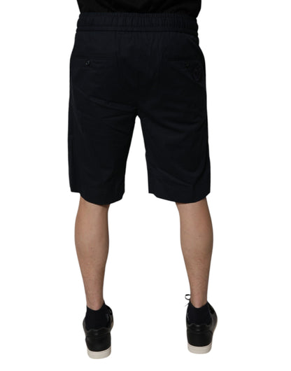 Dolce &amp; Gabbana Schwarze Baumwoll-Sweatshorts Herren-Bermudashorts