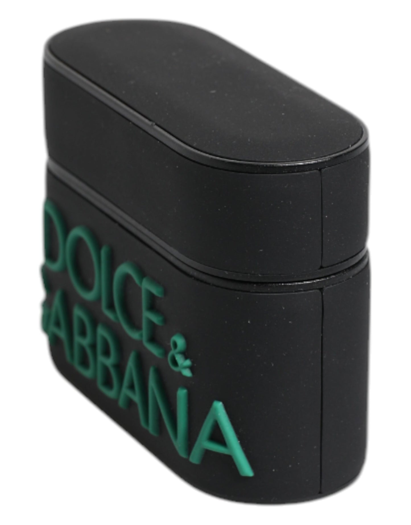 Dolce &amp; Gabbana – Airpods-Hülle aus Silikon mit geprägtem Logo in Schwarz und Orange