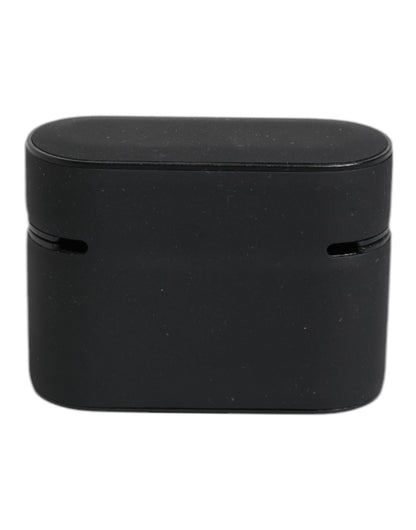 Dolce &amp; Gabbana – Airpods-Hülle aus Silikon mit geprägtem Logo in Schwarz und Orange