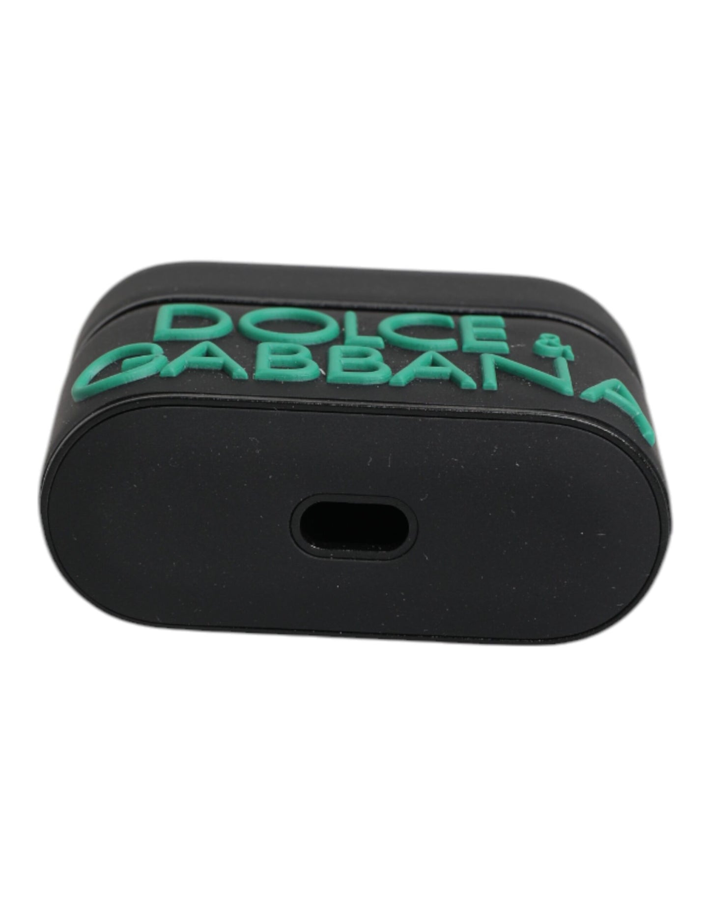 Dolce &amp; Gabbana – Airpods-Hülle aus Silikon mit geprägtem Logo in Schwarz und Orange