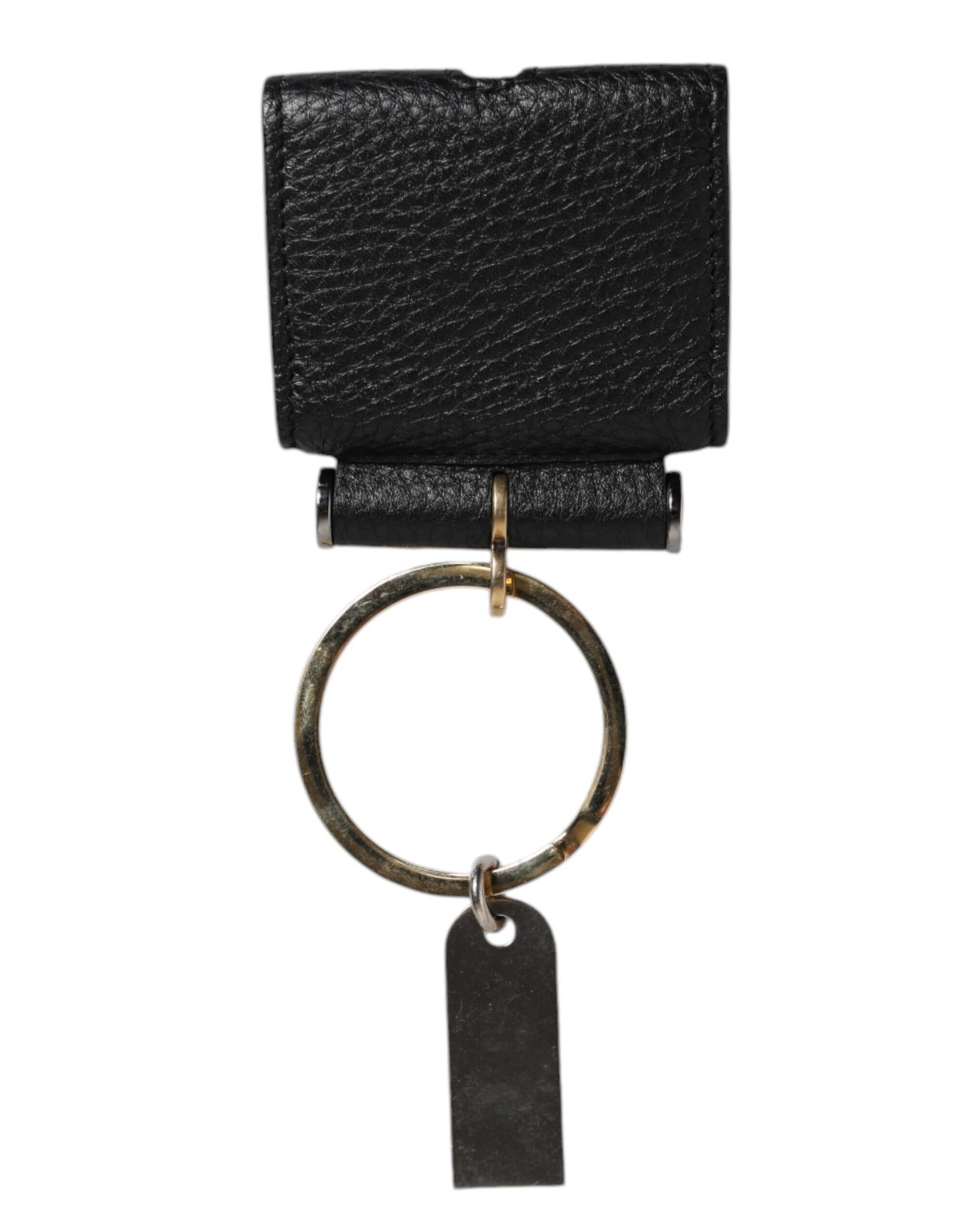 Dolce &amp; Gabbana – Airpods-Hülle mit schwarzem Lederarmband und goldenem Metall-Logo