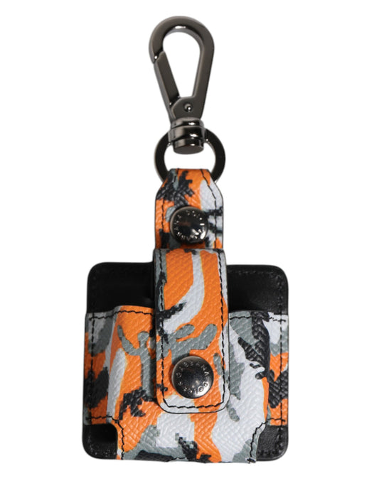 Dolce &amp; Gabbana – Airpods-Hülle aus mehrfarbigem Camouflage-Leder