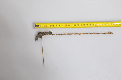 Dolce &amp; Gabbana Revolver-Brosche, Anstecknadel, Schwarzgold, Messing, Kupfer