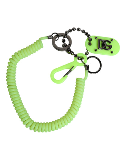Dolce &amp; Gabbana Grüner federnder Schlüsselanhänger mit DG-Logo für Herren