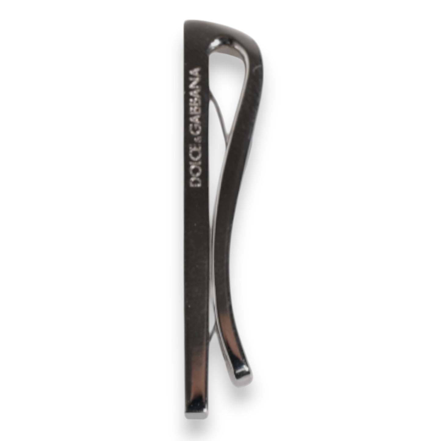 Dolce & Gabbana Silver Tone Brass Logo Branded Tie Clip Bar