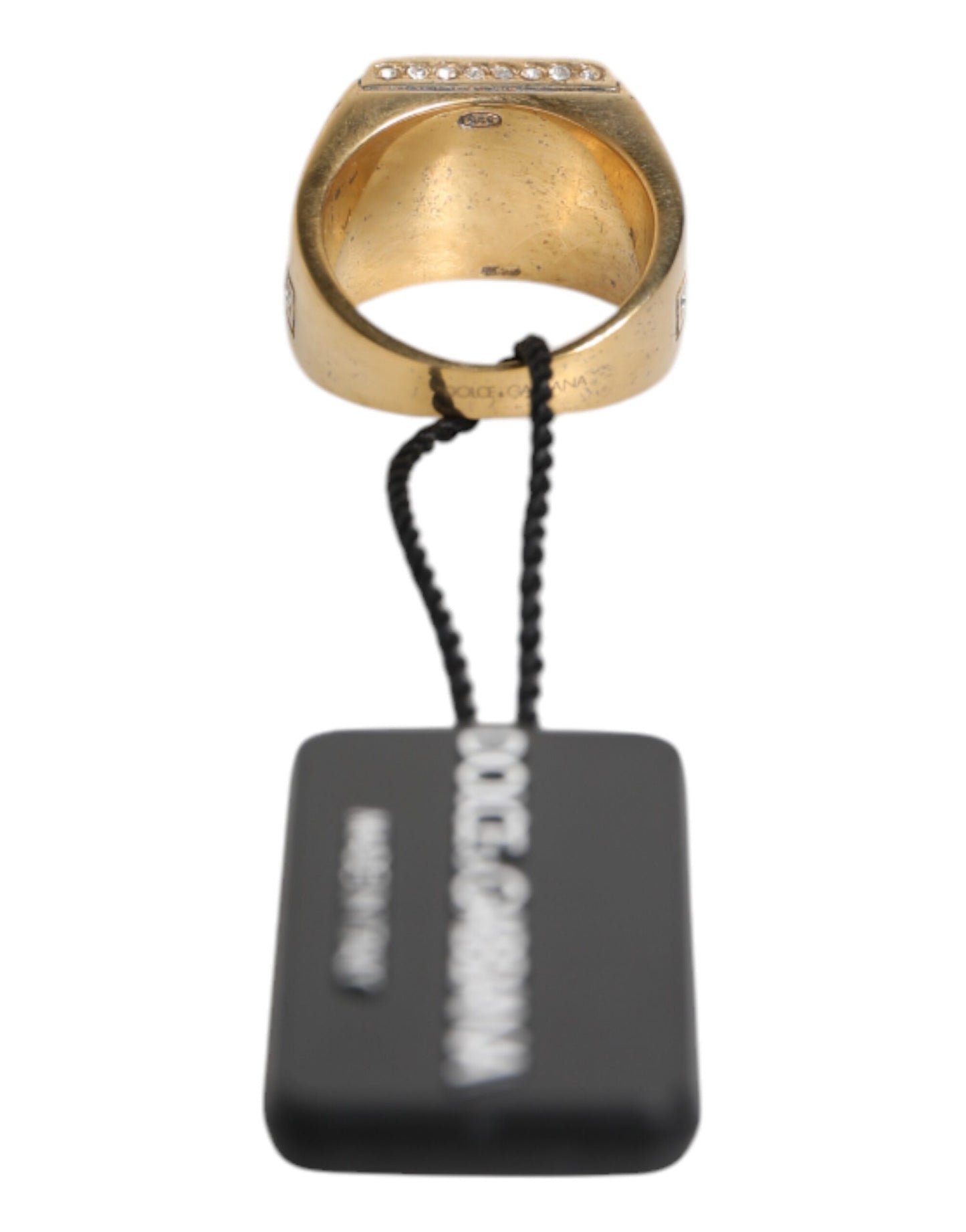 Dolce &amp; Gabbana – Goldfarbener Ring aus Sterlingsilber 925 mit Kristallen