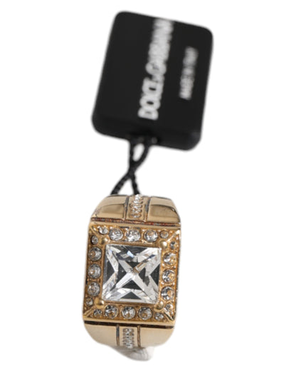 Dolce &amp; Gabbana – Goldfarbener Ring aus Sterlingsilber 925 mit Kristallen