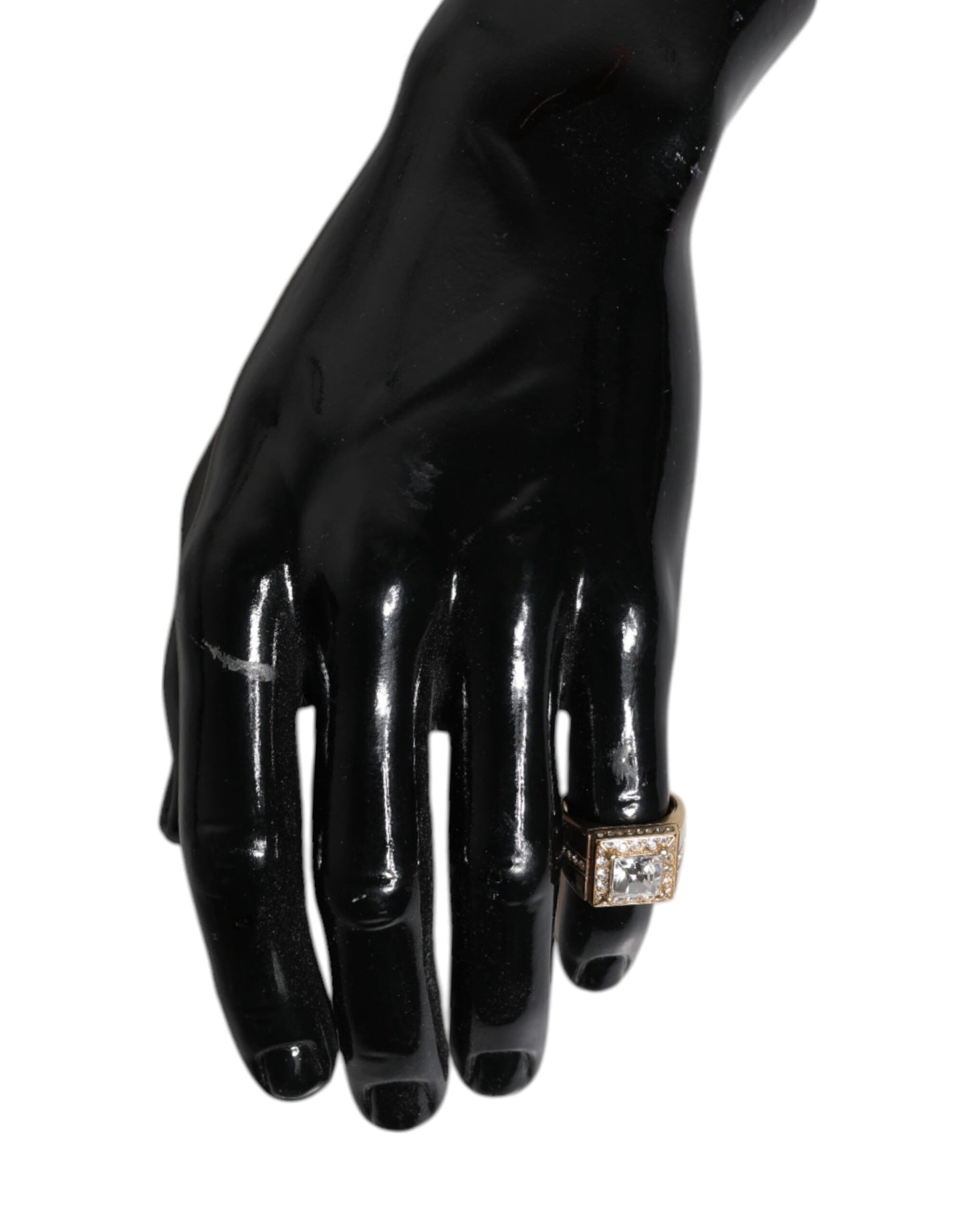 Dolce &amp; Gabbana – Goldfarbener Ring aus Sterlingsilber 925 mit Kristallen