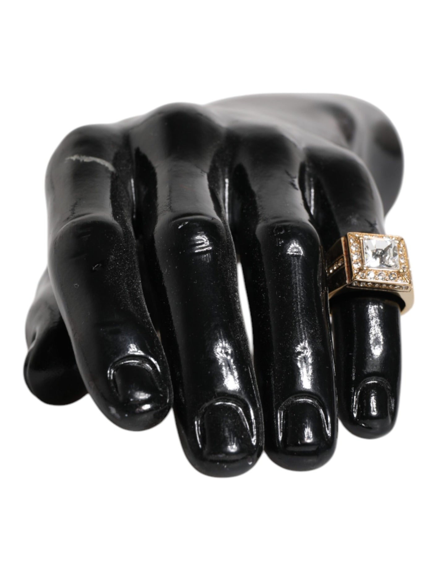 Dolce &amp; Gabbana – Goldfarbener Ring aus Sterlingsilber 925 mit Kristallen