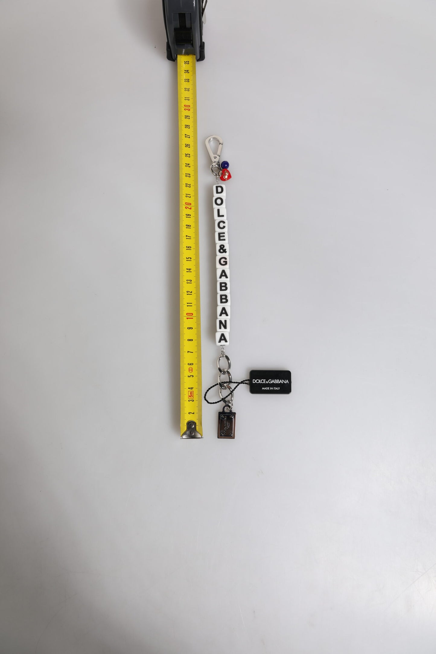 Dolce &amp; Gabbana – Charm-Armband mit Würfel-Logo und silberner Messingkette