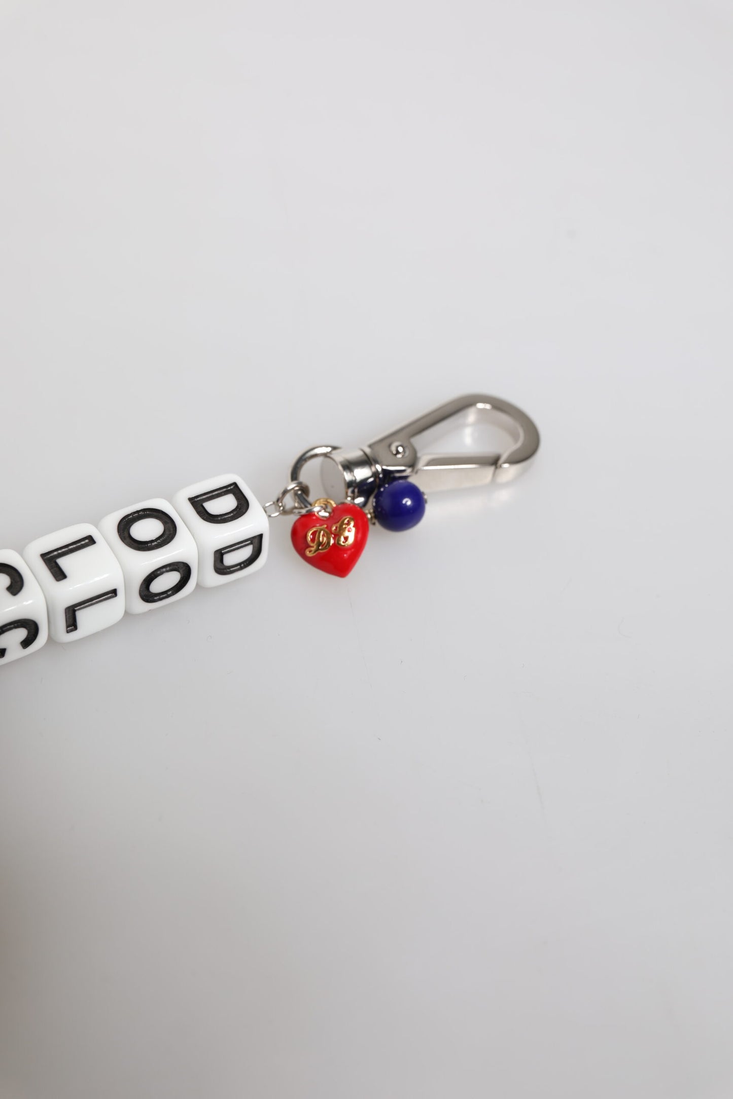 Dolce &amp; Gabbana – Charm-Armband mit Würfel-Logo und silberner Messingkette