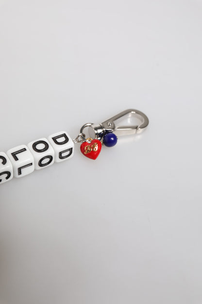Dolce &amp; Gabbana – Charm-Armband mit Würfel-Logo und silberner Messingkette