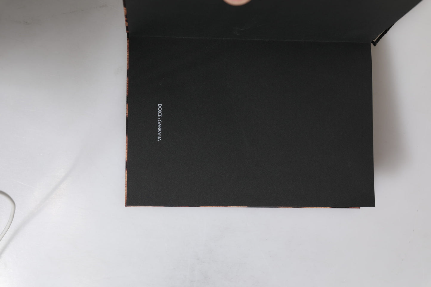 Dolce & Gabbana Brown Black Polyester Leopard Logo Print Small Notebook