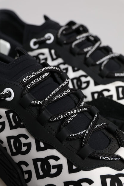 Dolce &amp; Gabbana – Schwarze, niedrige NS1-Sneaker mit Logo und Schnürung