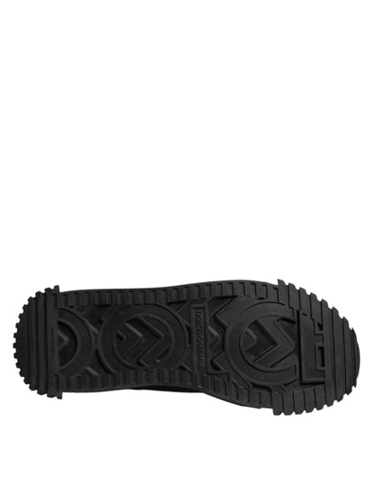 Dolce &amp; Gabbana – Schwarze, niedrige NS1-Sneaker mit Logo und Schnürung