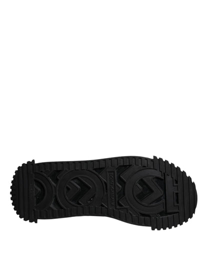 Dolce &amp; Gabbana – Schwarze, niedrige NS1-Sneaker mit Logo und Schnürung