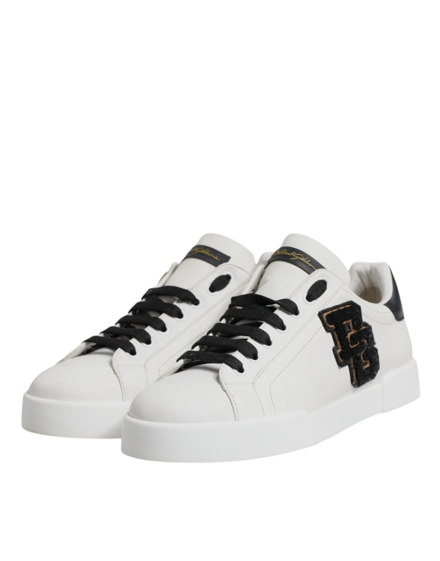 Dolce &amp; Gabbana Weiße Leder DG Logo Low Top Sneakers Schuhe