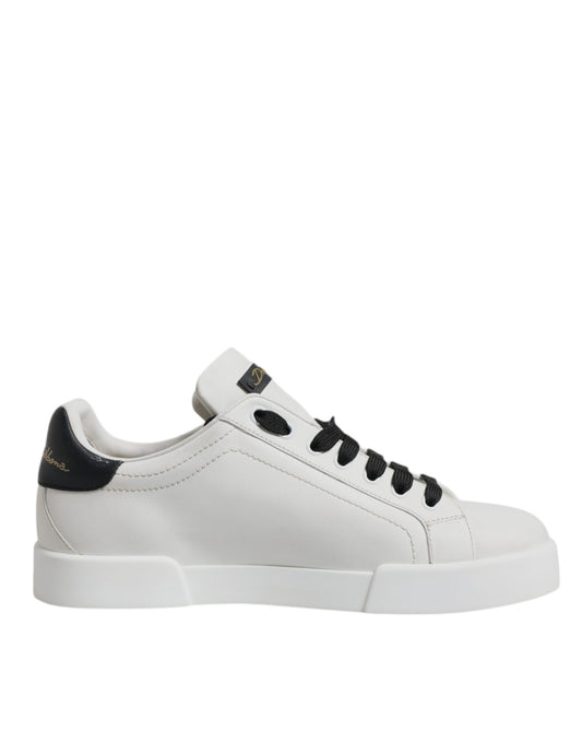 Dolce &amp; Gabbana Weiße Leder DG Logo Low Top Sneakers Schuhe