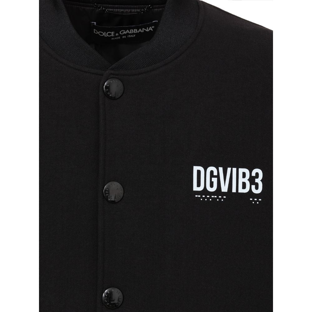 Dolce &amp; Gabbana Schwarze Bomberjacke aus Viskose