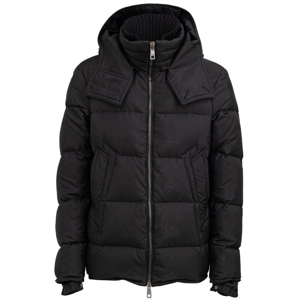 Dolce &amp; Gabbana Schwarze, durchgehende Jacke aus Baumwolle