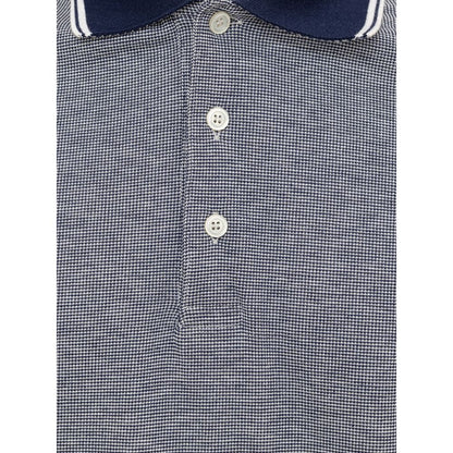 Blaues Poloshirt aus Baumwolle von Canali
