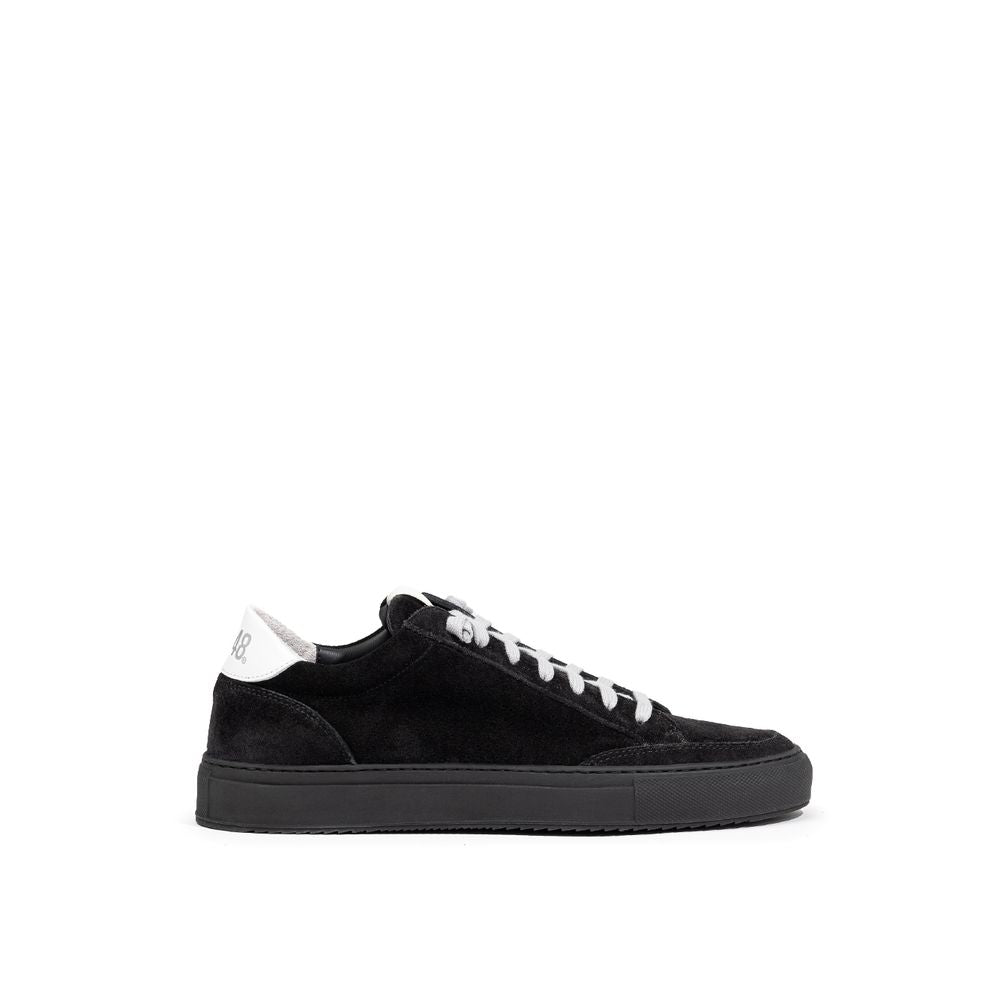 P448 Schwarze sportliche Sneaker aus Wildleder