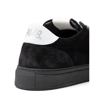 P448 Schwarze sportliche Sneaker aus Wildleder
