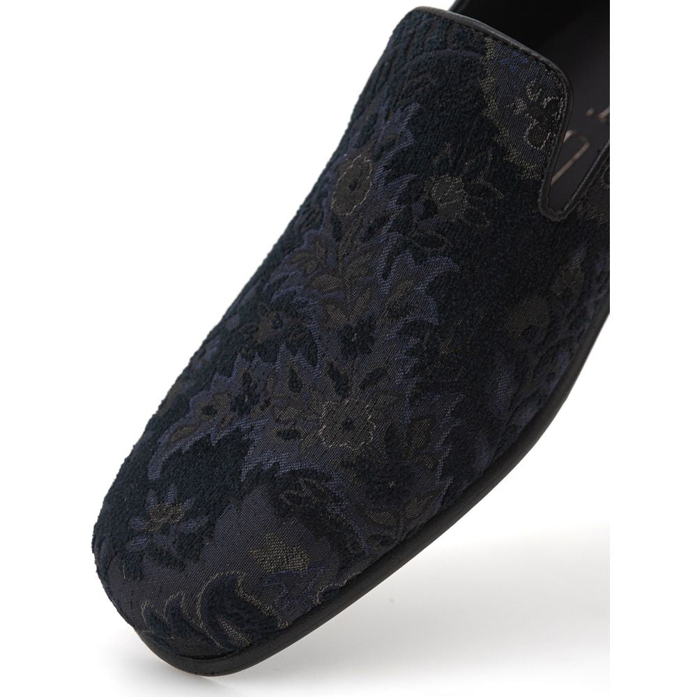 Etro Slipper aus blauem Leder zum Reinschlüpfen