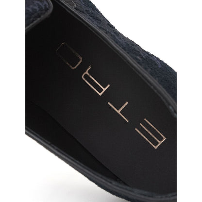 Etro Slipper aus blauem Leder zum Reinschlüpfen