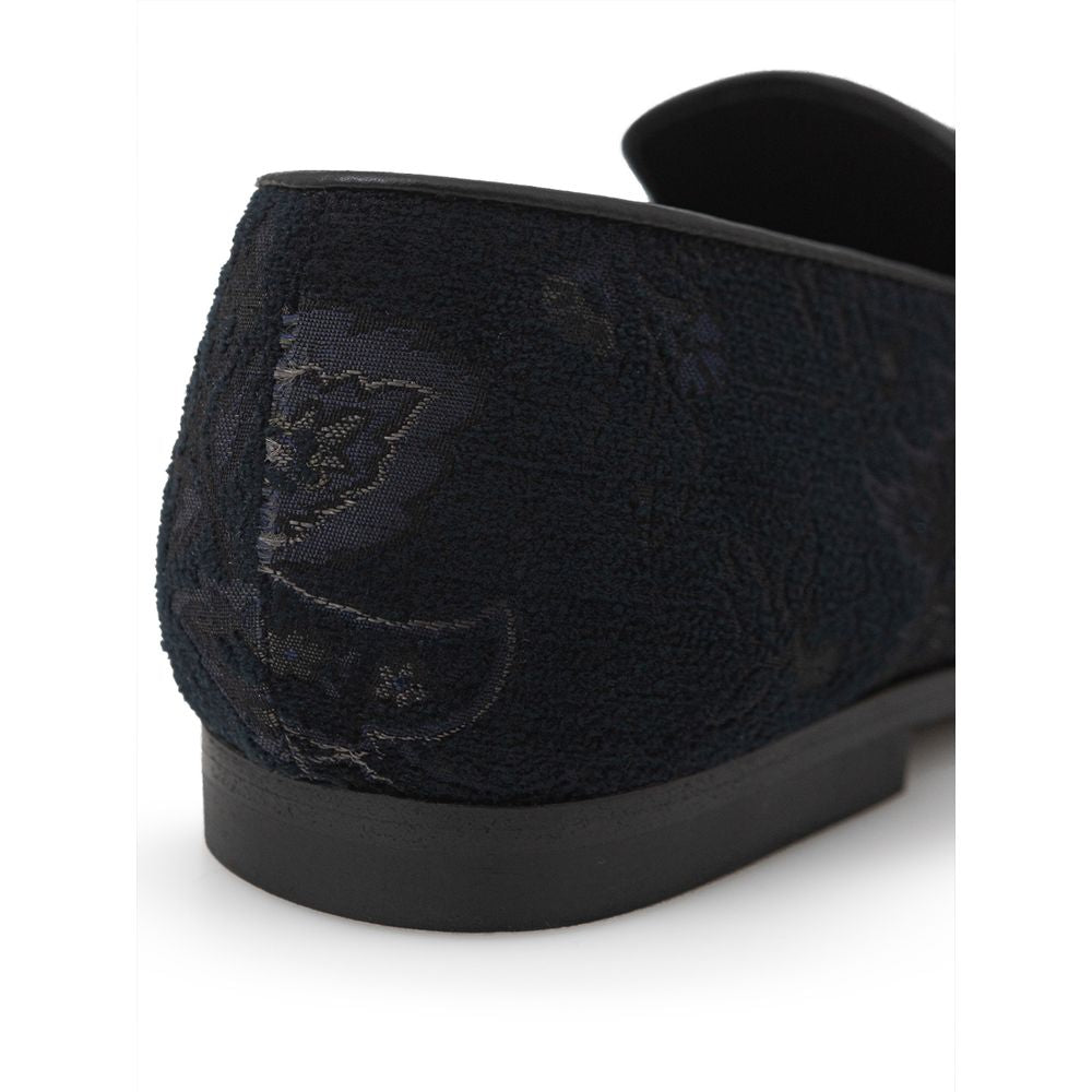 Etro Slipper aus blauem Leder zum Reinschlüpfen