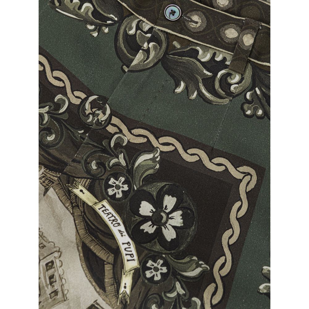 Dolce &amp; Gabbana Grüne Baumwoll-Freizeithose