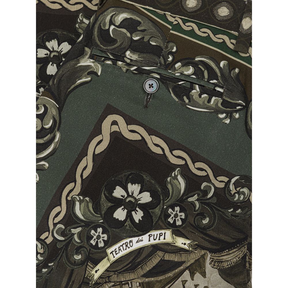 Dolce &amp; Gabbana Grüne Baumwoll-Freizeithose