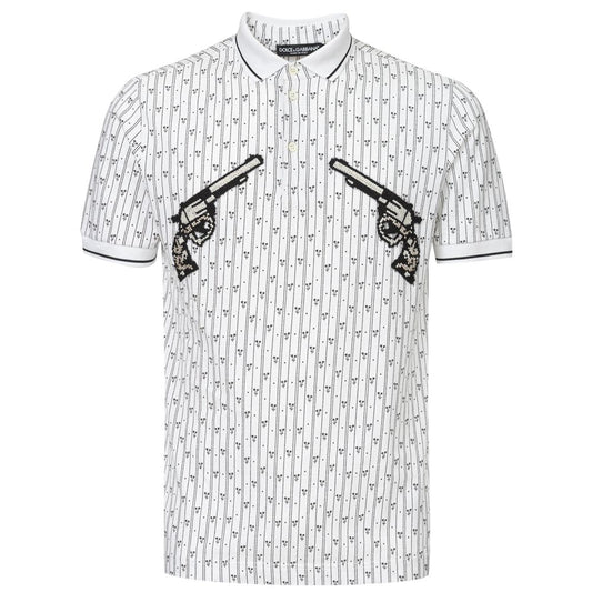 Dolce &amp; Gabbana Poloshirt aus weißer Baumwolle