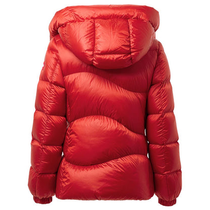 Rote, durchgehende Jacke aus Polyamid hinzufügen