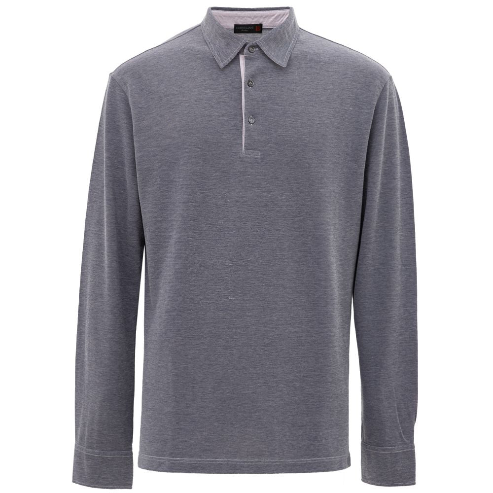 Corneliani Poloshirt aus blauer Baumwolle