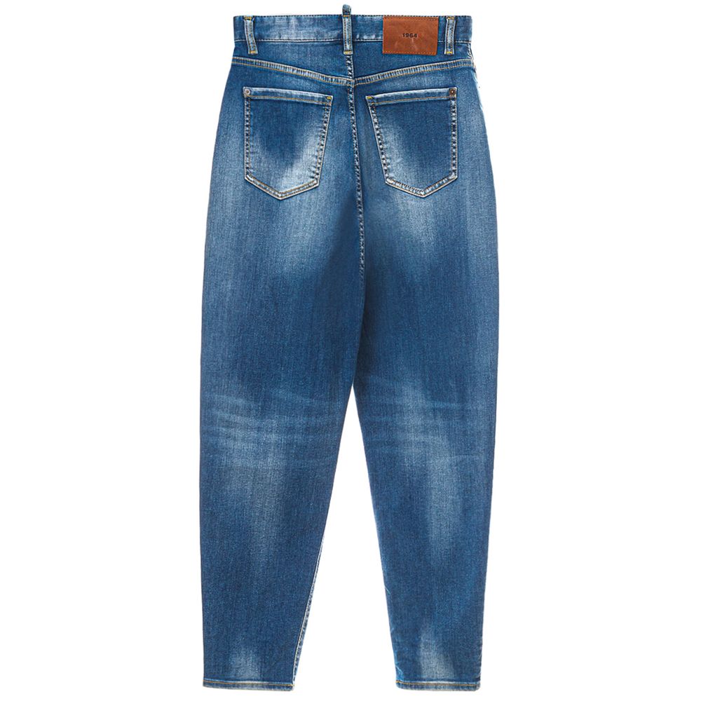 Dsquared² Blaue Baumwoll-Jeans mit hohem Bund