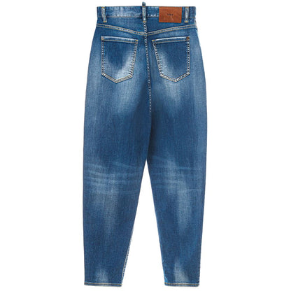 Dsquared² Blaue Baumwoll-Jeans mit hohem Bund