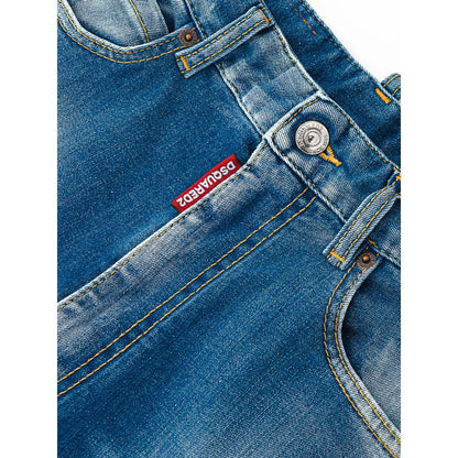 Dsquared² Blaue Baumwoll-Jeans mit hohem Bund